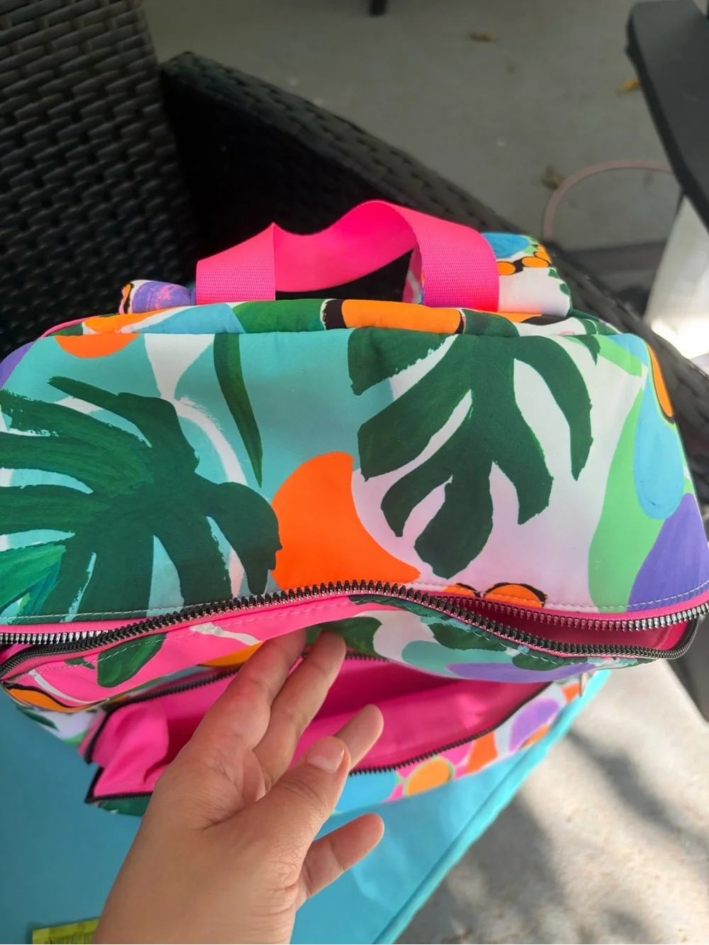 Retired: INC Modern Floral Backpack in Bold Neons, Pastels